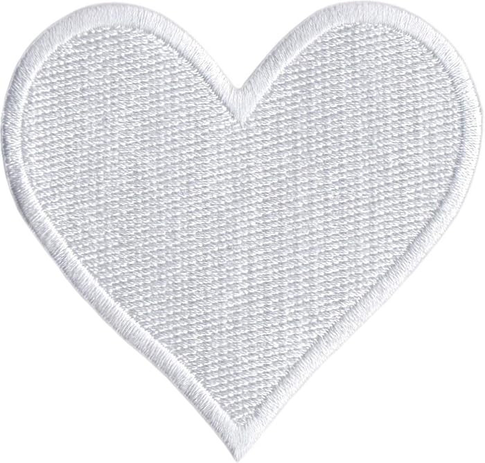 White Heart - Embroidered Iron on Patch | Amazon (US)