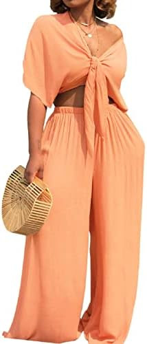 SeNight Women's 2 Piece Tracksuit Long Sleeve Ribbed Crop Top Set | Amazon (US)