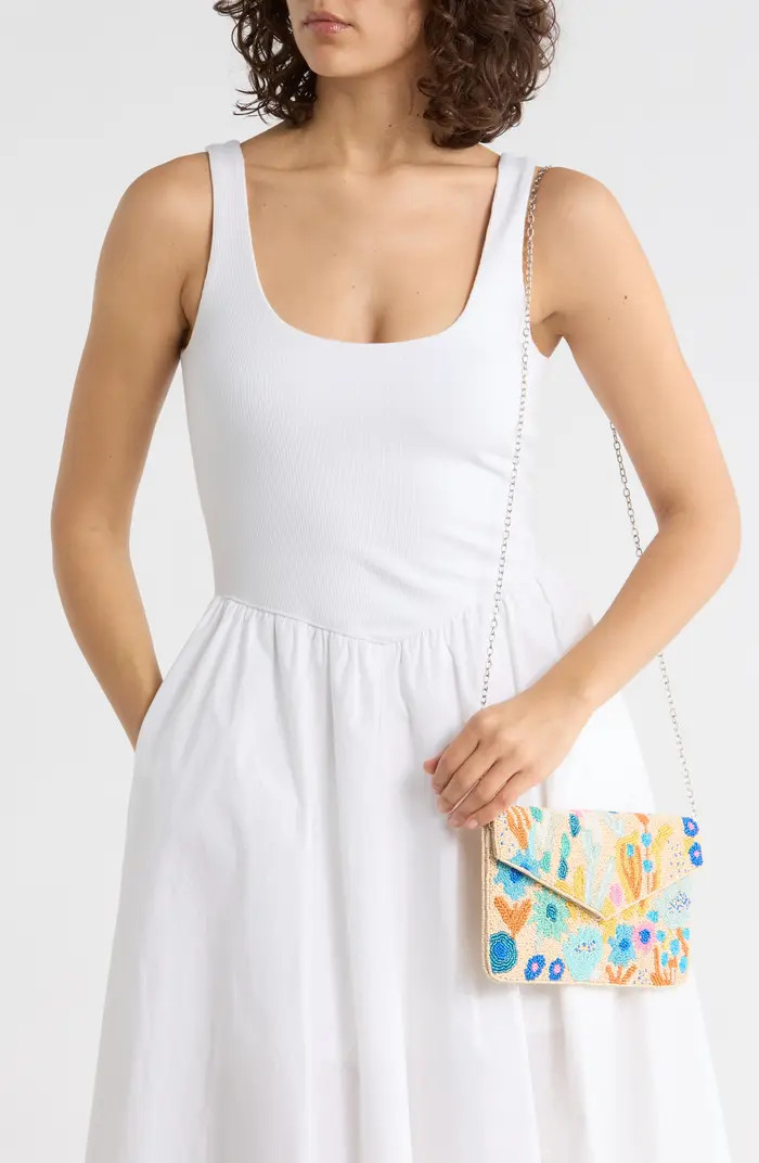 Beaded Abstract Floral Flap Clutch | Nordstrom Rack