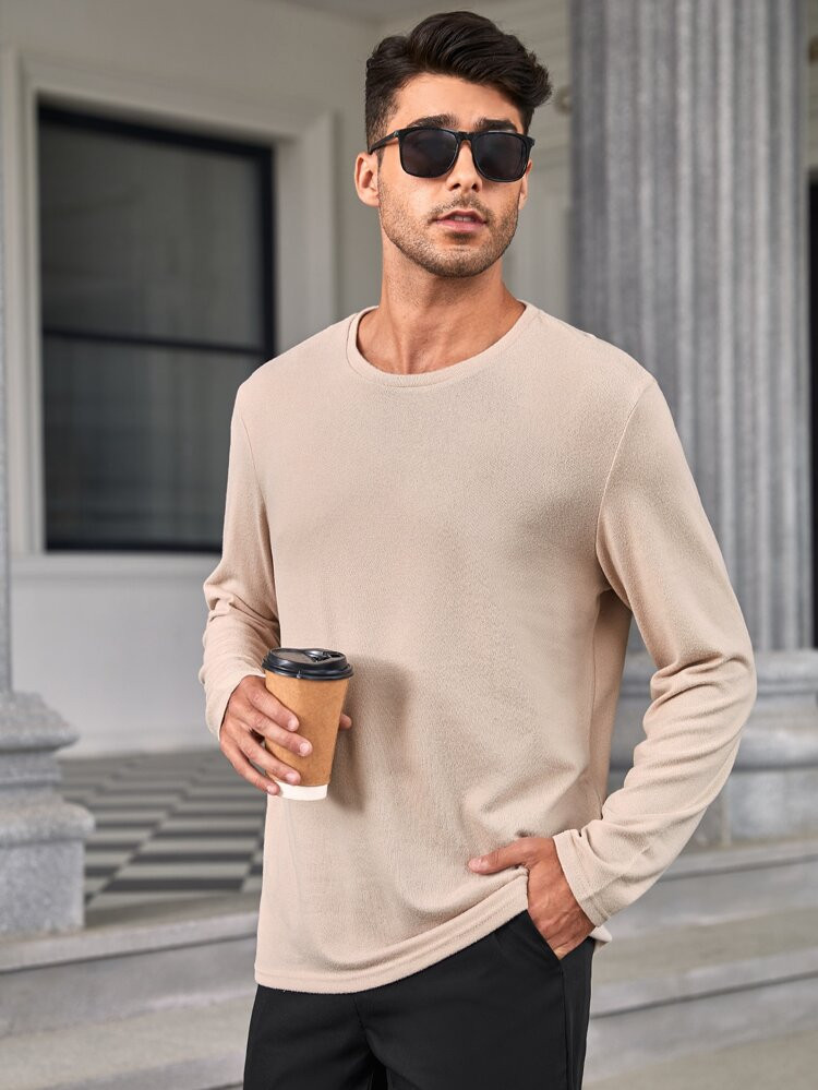 SHEIN Men Solid Round Neck Tee | SHEIN