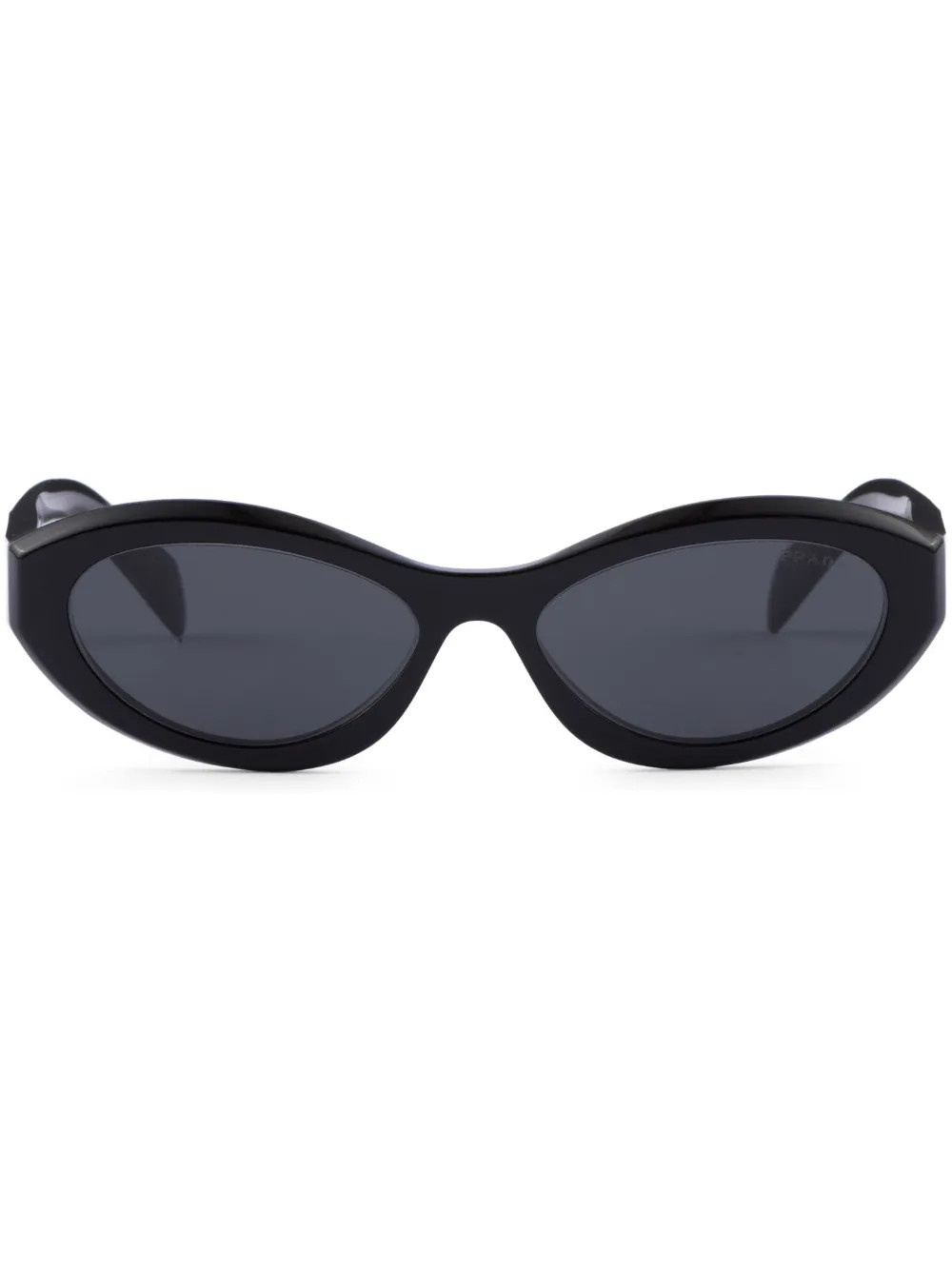Prada Eyewear Symbole oval-frame Sunglasses | Black | FARFETCH | Farfetch Global