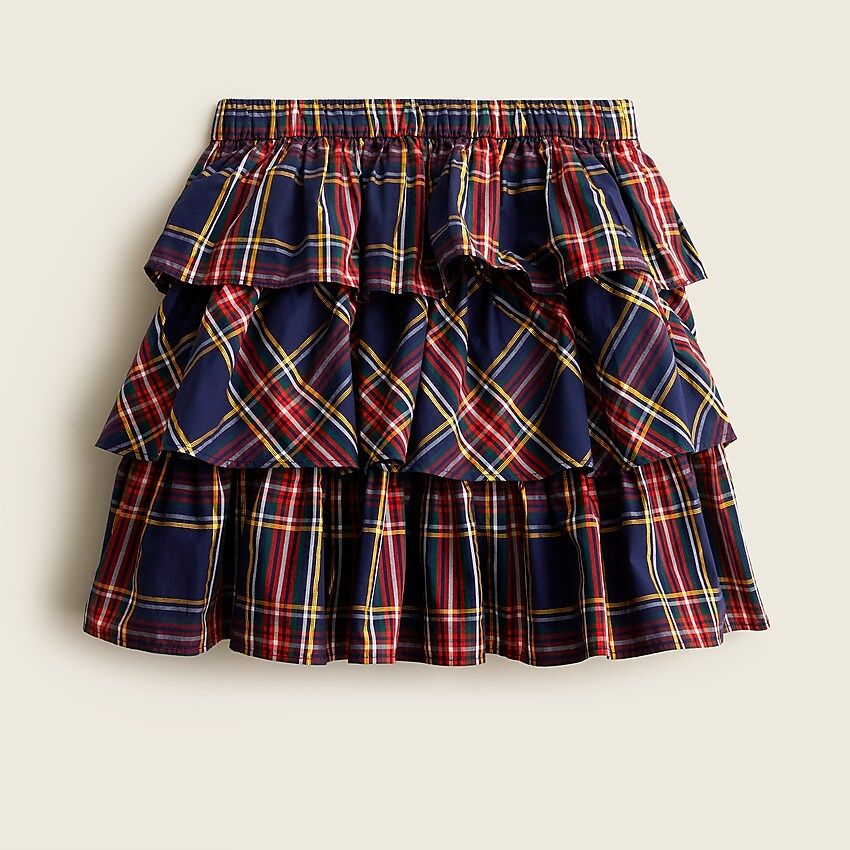 Girls' tiered skirt in tartan | J.Crew US