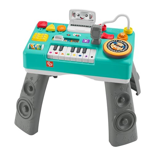 Fisher-Price Learning Fun DJ Game Table - Musical Learning Toy with 3 Piano Play Modes, Lights, Version: Dutch, English, French, German, Italian, HRB67 | Amazon (US)