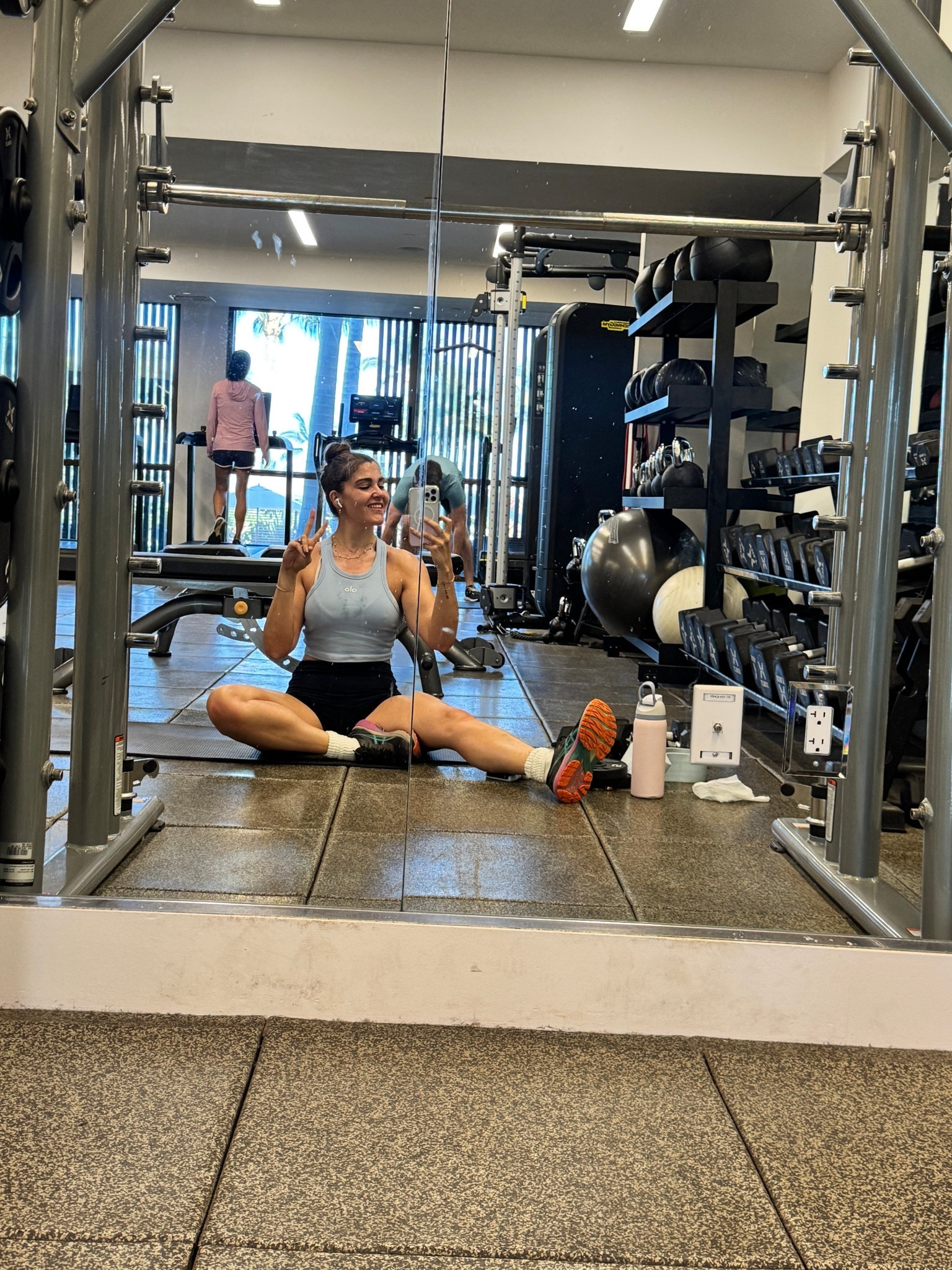 vacay workouts forever the most fun ✅ 

usual suspects: alo aspire crop, alo triangle bra, lululemon align shorts, slouch socks, fitwithcoco full body 

#LTKSeasonal #LTKActive #LTKFindsUnder50