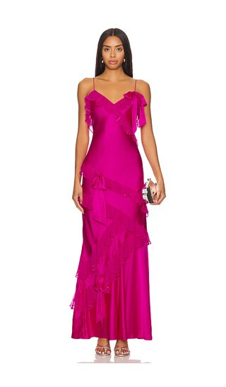 Rialto Dress in Fuchsia Pink Vacation Dress Pink Ruffle Dress Black Tie Dress Birthday Dress Party | Revolve Clothing (Global)