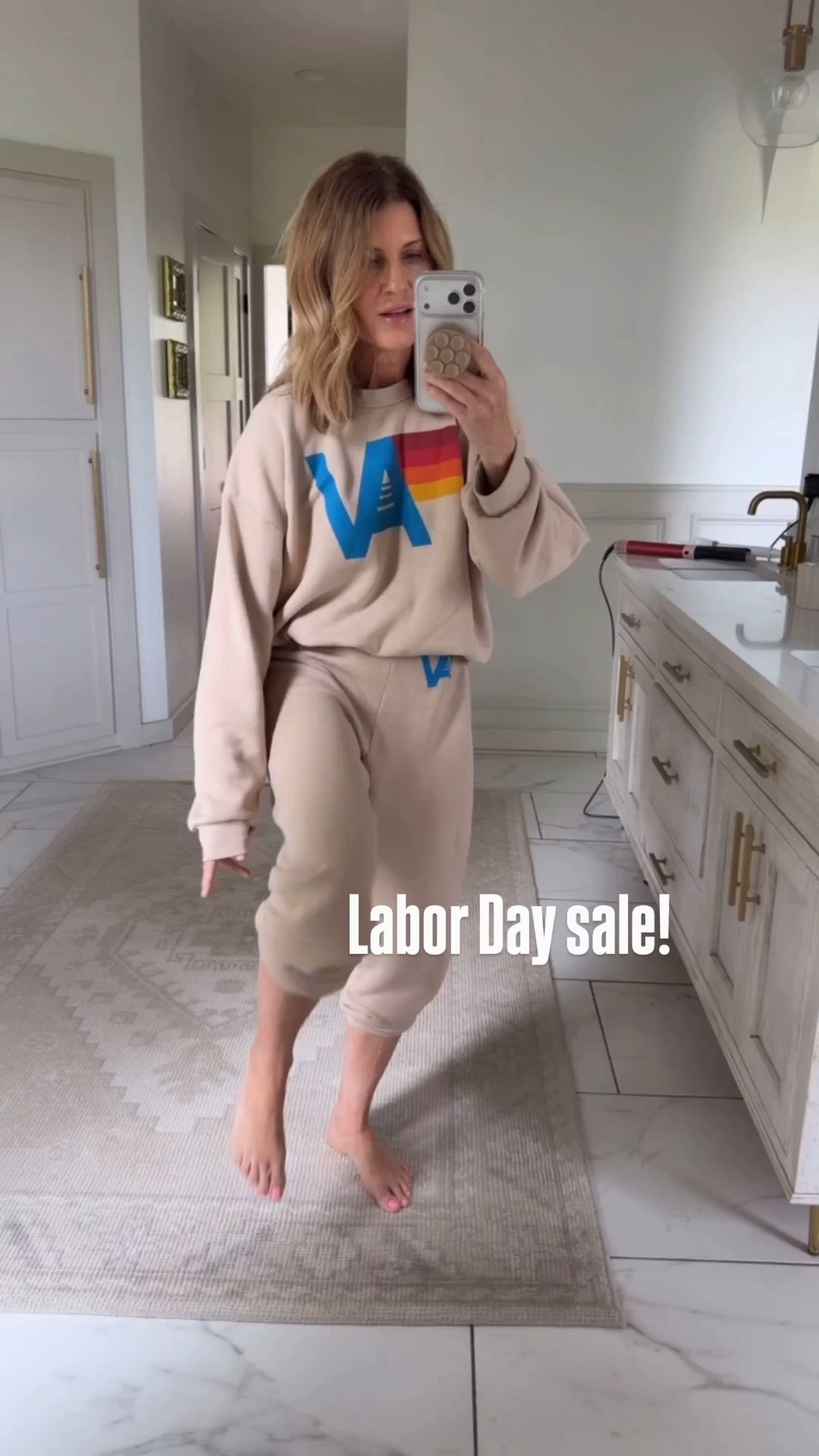 Wearing a size small top and small Bottom Aviator Nation sweats so good and currently on sale!

#LTKOver40 #LTKActive #LTKSaleAlert