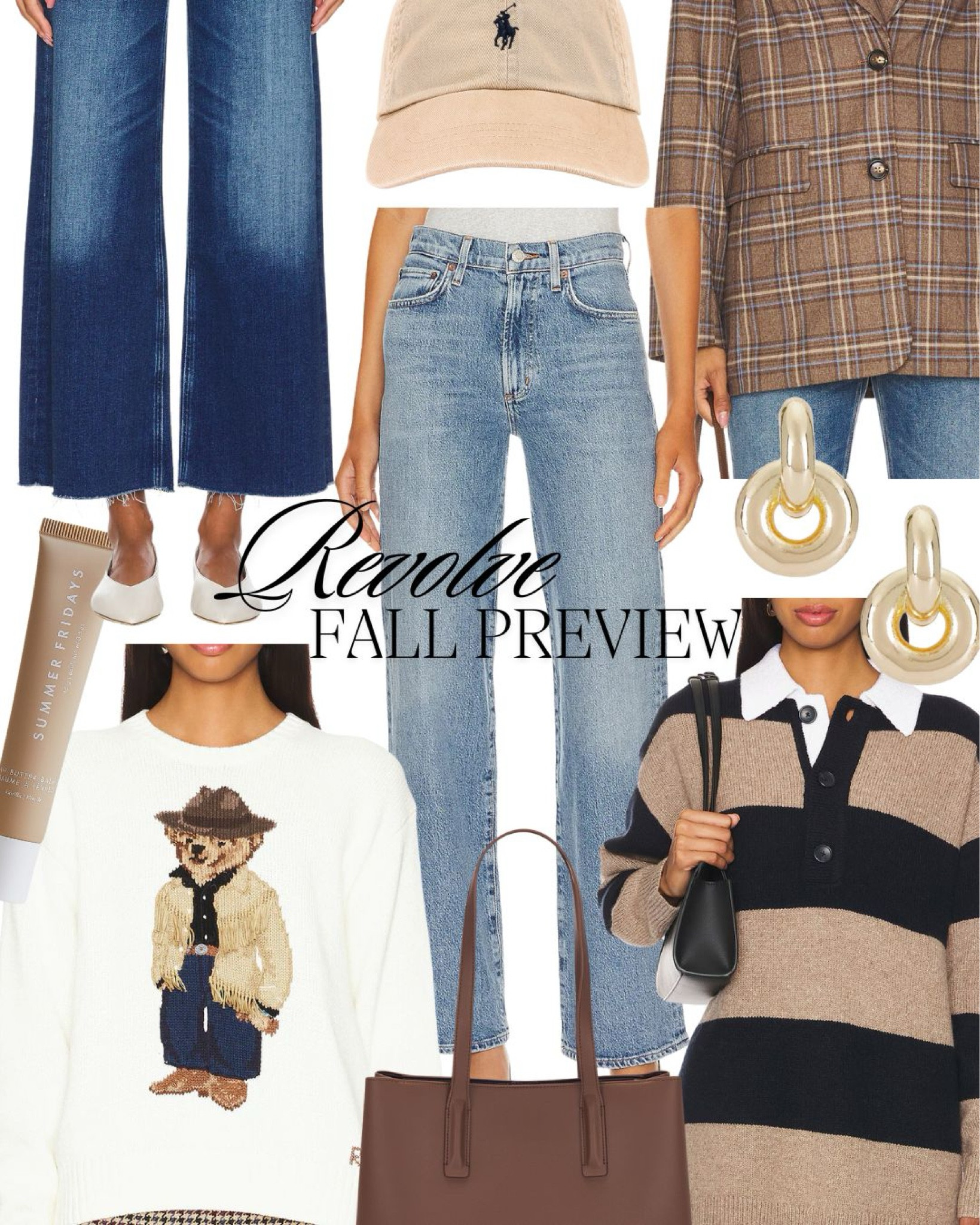 Revolve fall preview. You know I love a Ralph Lauren bear sweater! These dark wash cropped jeans are perfect for fall. 

#LTKStyleTip #LTKBeauty #LTKSeasonal