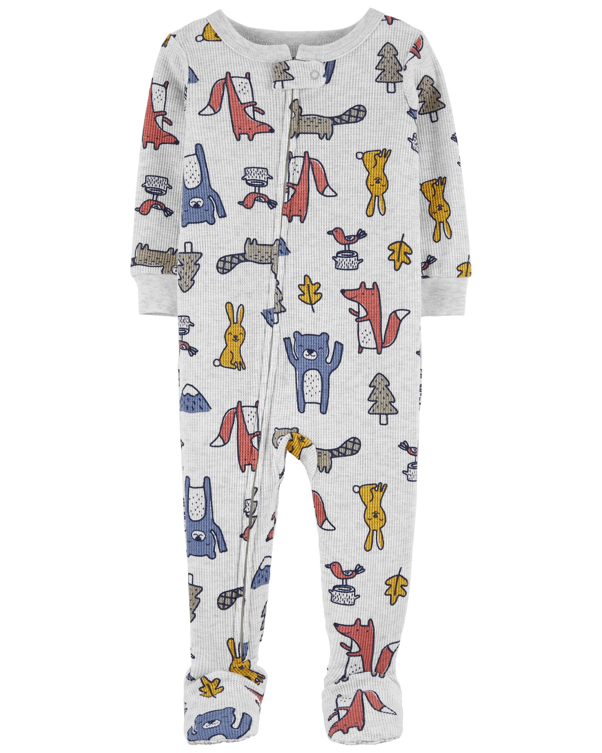 1-Piece Animals Cotton Blend Footie PJs | Carter's