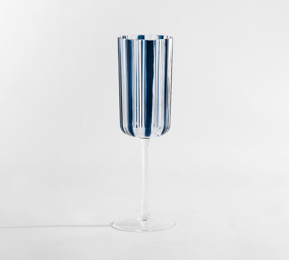 Montauk Stripe Outdoor Champagne Flutes - Set of 4 | Pottery Barn (US)