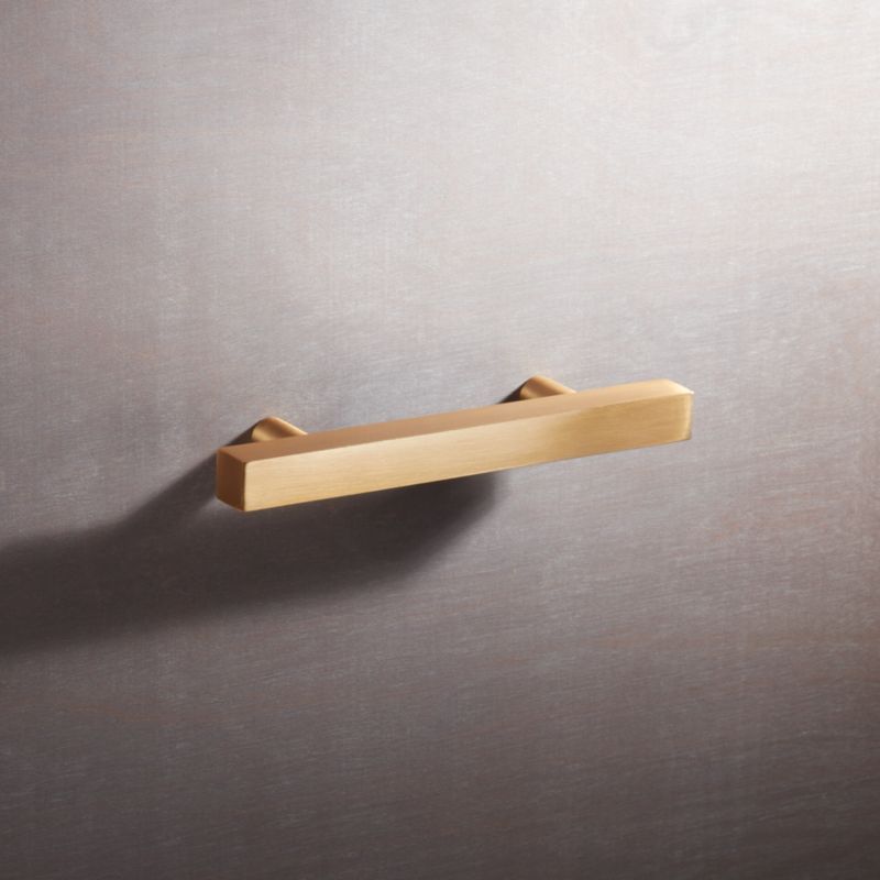 3" Brushed Brass Square Handle + Reviews | CB2 | CB2