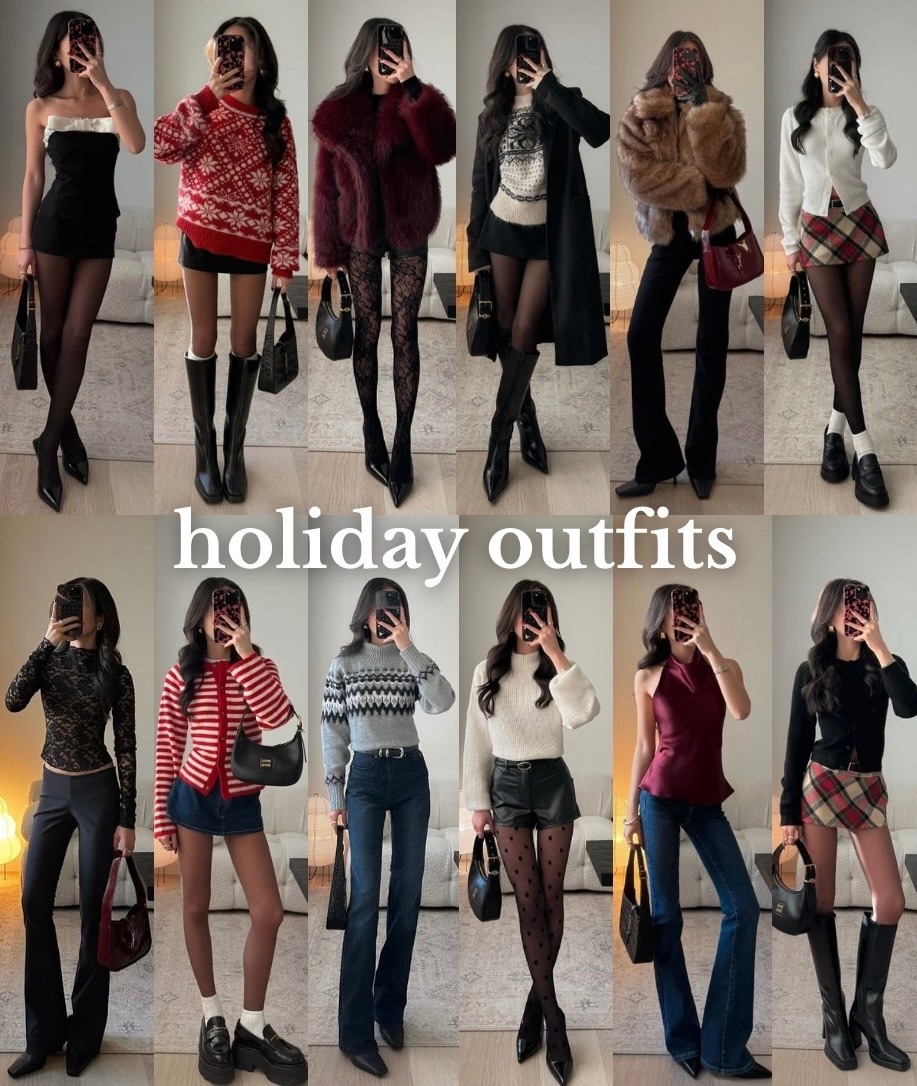 lioness items - xxs (US 0)
abercrombie items - xxs
target sweaters - xs
urban outfitters items - xxs
hm - size xxs / US 0
zara items - size xs
leather shorts are S
tights are mocha + black 

some items are old so i’ve linked similar 

#LTKSeasonal #LTKHoliday #LTKootd