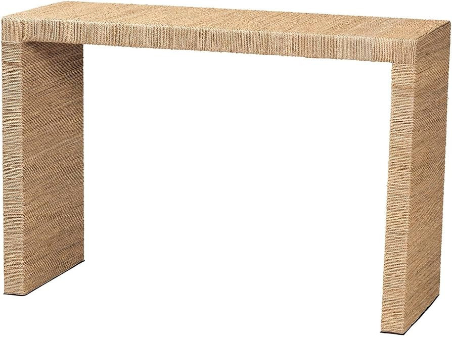 bali & pari Colandra Modern Bohemian Natural Brown Jute and Wood Console Table | Amazon (US)