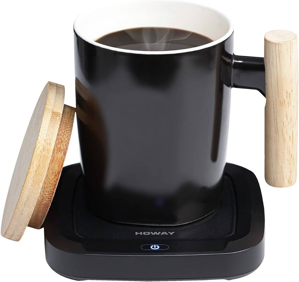 HOWAY Coffee Warmer & Mug Set, Coffee Mug Warmer for Desk Auto Shut Off Warmer Plate with Flat Bo... | Amazon (US)