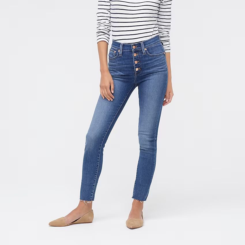 10" highest-rise raw hem skinny jean with button fly | J.Crew Factory