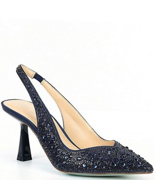 Blue by Betsey Johnson Clark Rhinestone Slingback Pumps | Dillard's