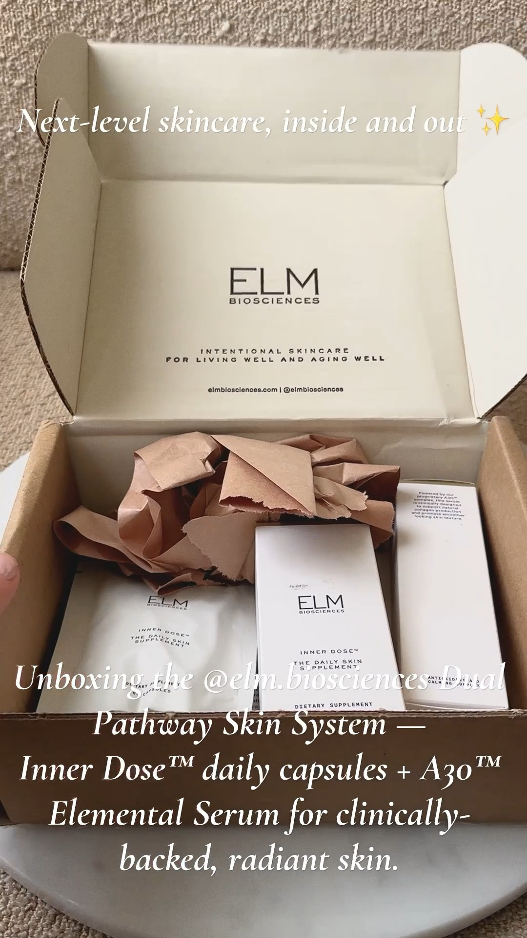 Next-level skincare, inside and out ✨
Unboxing the @elm.biosciences Dual Pathway Skin System — Inner Dose™ daily capsules + A30™ Elemental Serum for clinically-backed, radiant skin.
#ElmBiosciences


#LTKGiftGuide #LTKBeauty #LTKOver40