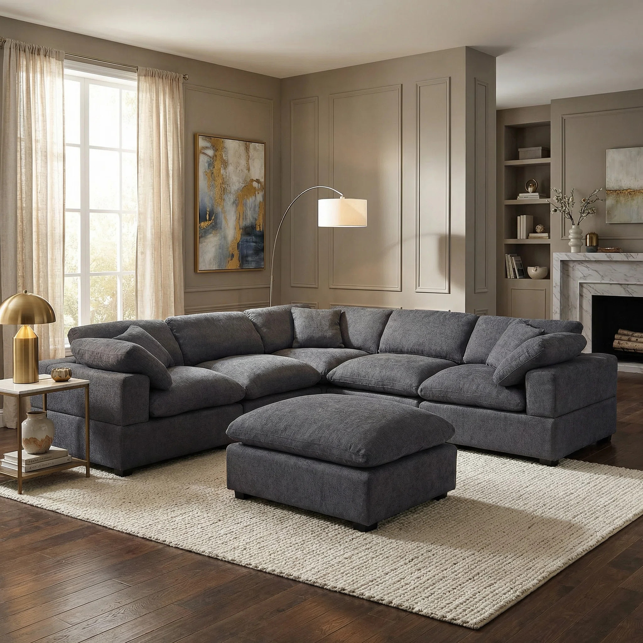 Wartow 6- Piece Upholstered Chenille Corner Sectional Sofa Couch | Wayfair North America