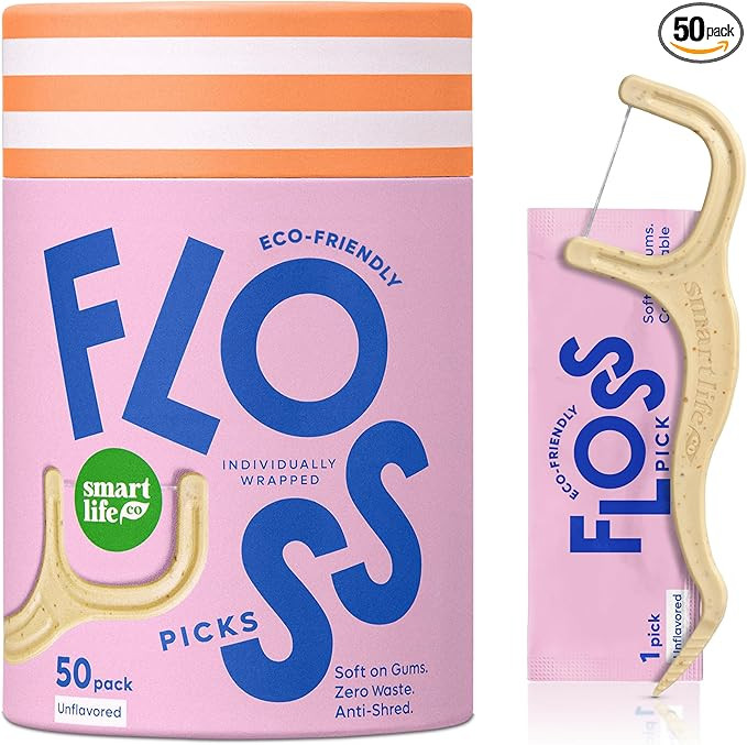 Individually Wrapped Dental Floss Picks - Biodegradable* Straw Wheat Flosser Handle & Packaging |... | Amazon (US)
