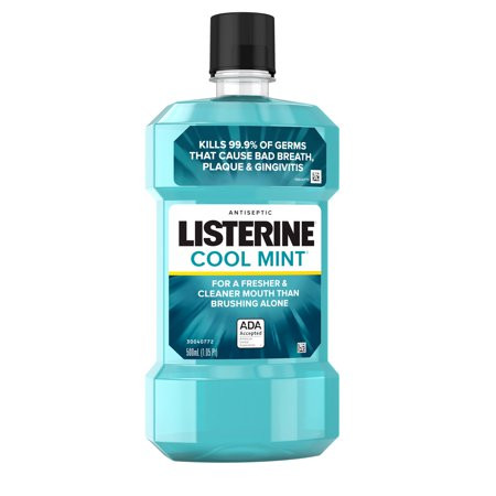 Listerine Cool Mint Antiseptic Mouthwash Bad Breath & Plaque 500 mL | Walmart (US)