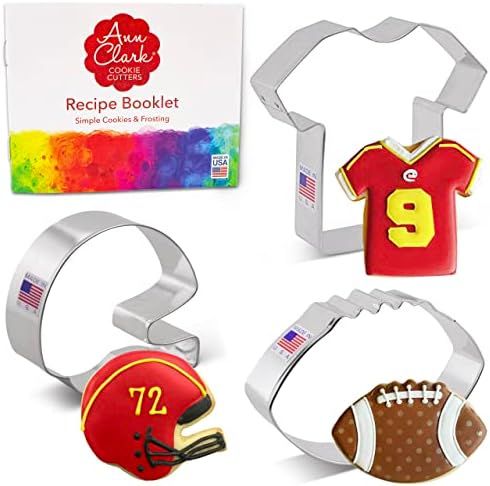 Amazon.com: Ann Clark Cookie Cutters 3-Piece Football Cookie Cutter Set with Recipe Booklet, Foot... | Amazon (US)