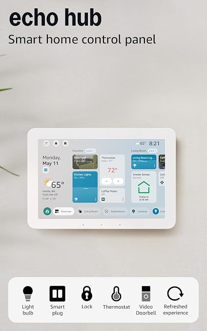 Amazon Echo Hub (newest model), 8” smart home control panel, Designed for Alexa+, Compatible wi... | Amazon (US)