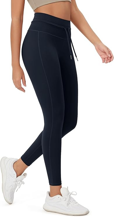 ODODOS Women's Drawstring Tie Leggings 25" / 28" High Waist Workout Yoga Pants | Amazon (US)