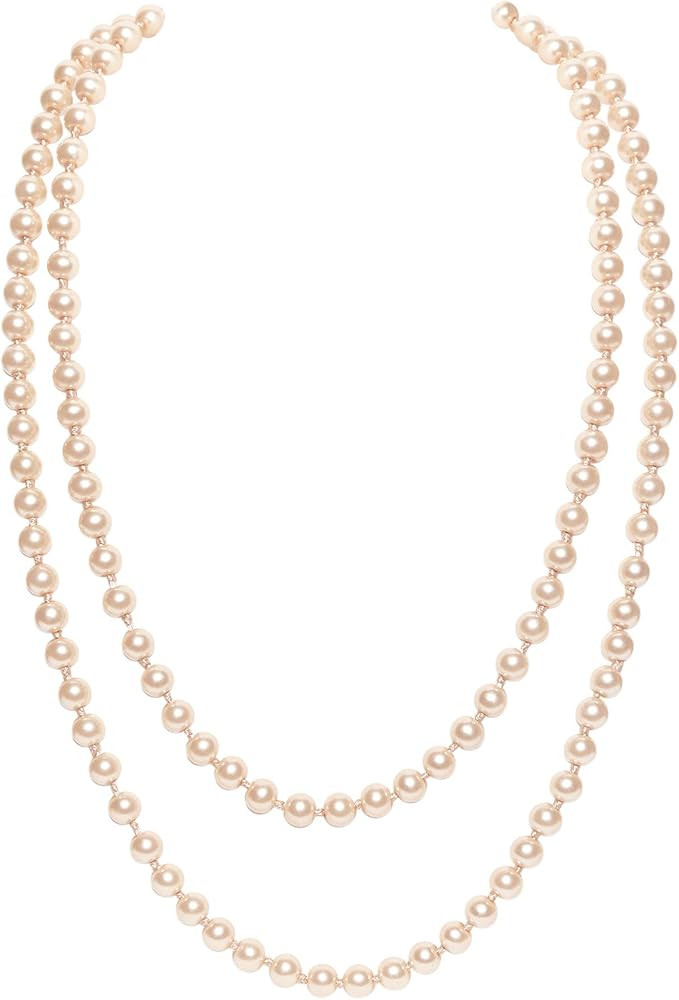 BABEYOND Long Pearl Necklace Faux Pearls Necklace Set Beaded Long Pearls Necklace 1920s Gatsby Co... | Amazon (US)