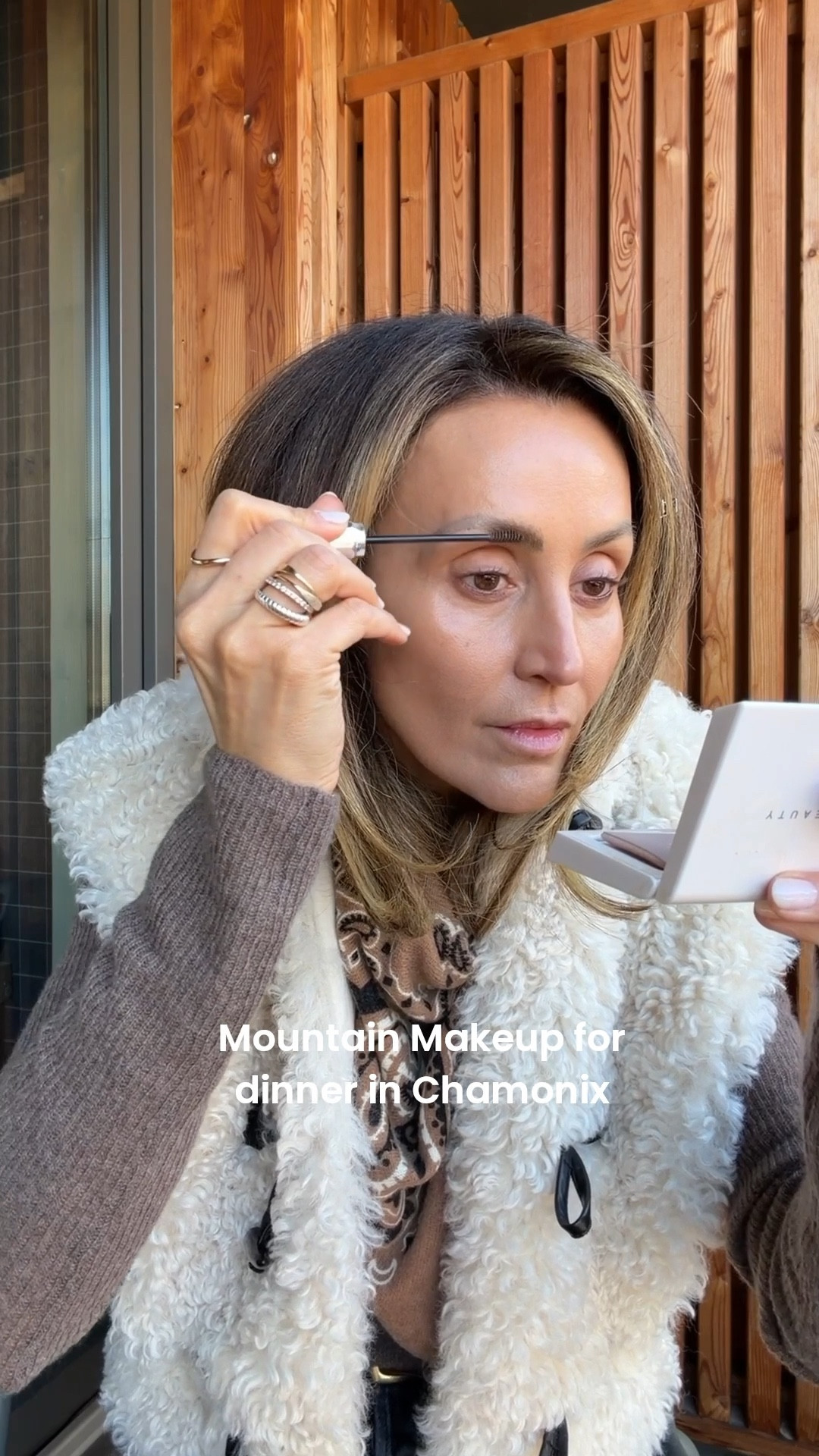 Dinner Makeup for Chamonix! 
These are the products I’ve been wearing daily since getting here a few days ago ago and falling in love more and more with this foundation. Super natural 💛

Dior show face and body foundation 2.5W
Benefit brow wax 4
Hourglass concealer sienna 
Saie Beauty bronzer Amalfi 
Armani liquid eyeshadow Wiod an Cashew 
Tarte tubbing mascara 
Mario cream blush 
Lipliner staining Flames
Lip staining oil Rose 
CT glowy setting spray
Makeup up for the mountains  

#LTKgrwm #LTKOver40 #LTKmorningroutine