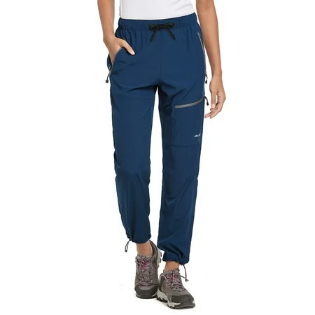 BALEAF Cargo Pants For Women Quick Dry Water Resistant With 4 Zip-Closure Pockets Elastic Waist Navy Blue Size S | Walmart (US)