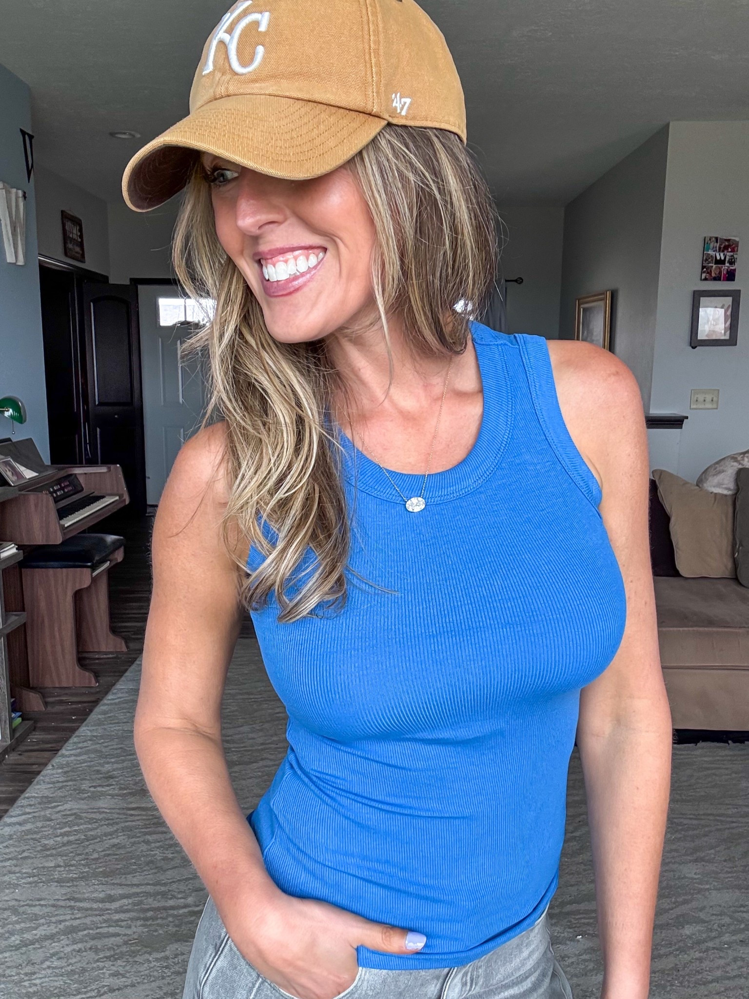 Love a good basic tank for the spring and summer and this one in royal blue is perfect! 🙌🏻 Wearing an xsmall.

As an Amazon Influencer I earn commission on qualifying purchases.

Mom style, royal blue tank top, spring fashion 2026, best basics, summer top

#LTKMidsize #LTKootd #LTKOver40