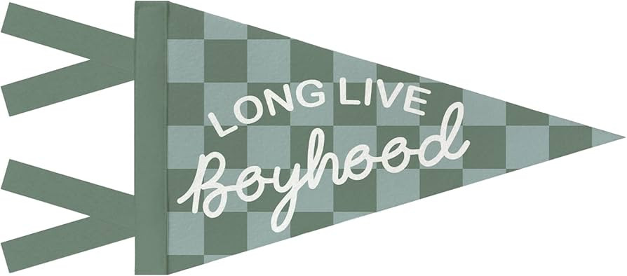 JXREQ Long Live Boyhood Pennants Banners Flags for Kids Boys Room Decor, Retro Green and Grey Che... | Amazon (US)