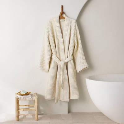S/M Waffle Bath Robe Snowfall White - Casaluna™ | Target