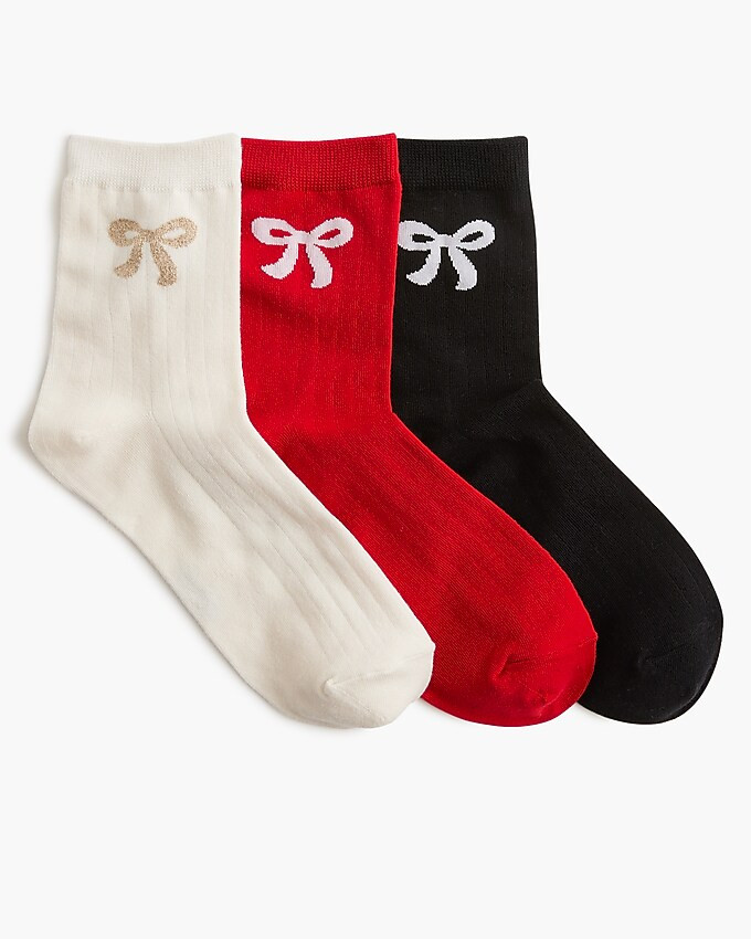 Bow boot socks pack-of-three | J.Crew Factory