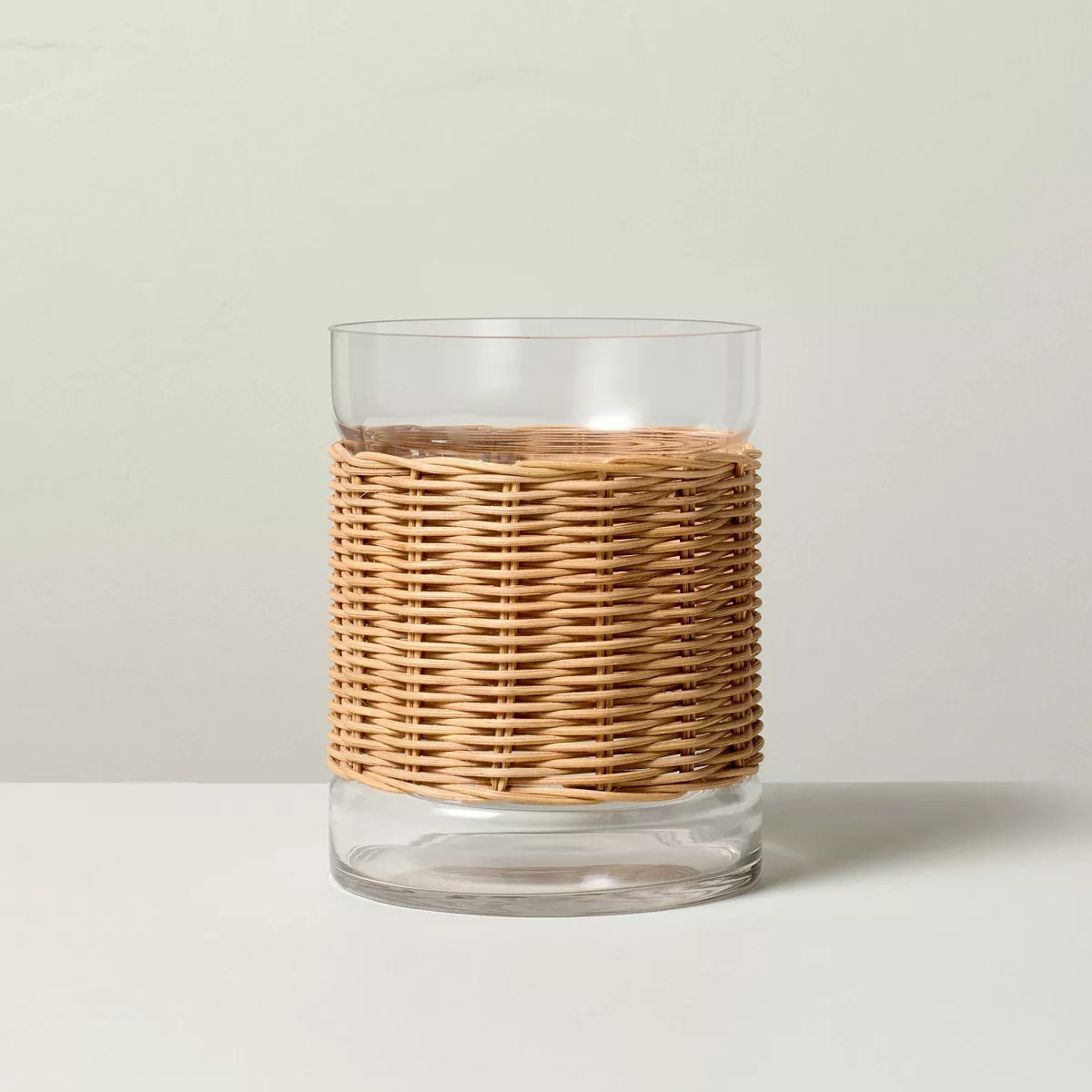 Glass & Rattan Hurricane Candle Holder - Hearth & Hand™ with Magnolia | Target