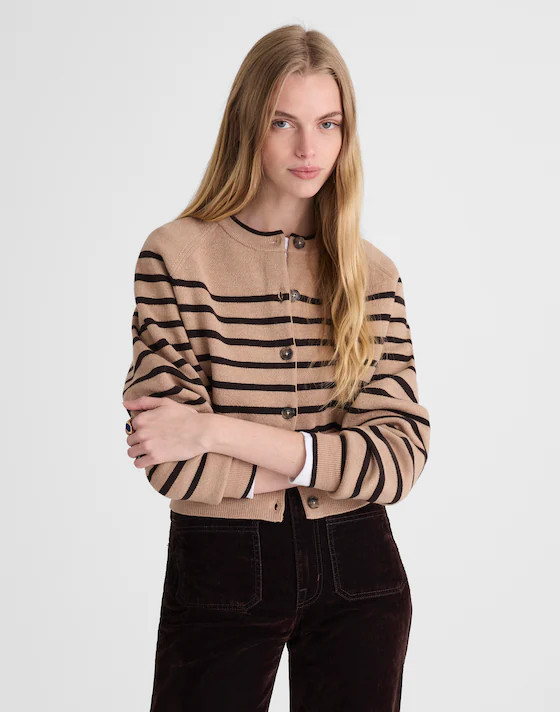 Raglan-Sleeve Cropped Cardigan in Merino Wool | Madewell