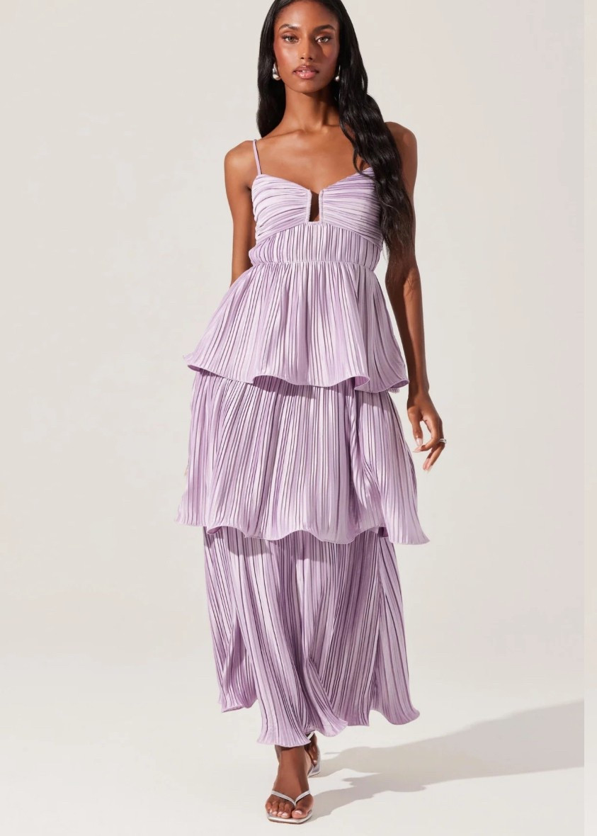 purple tiered ruffle maxi dress 

#LTKWedding
