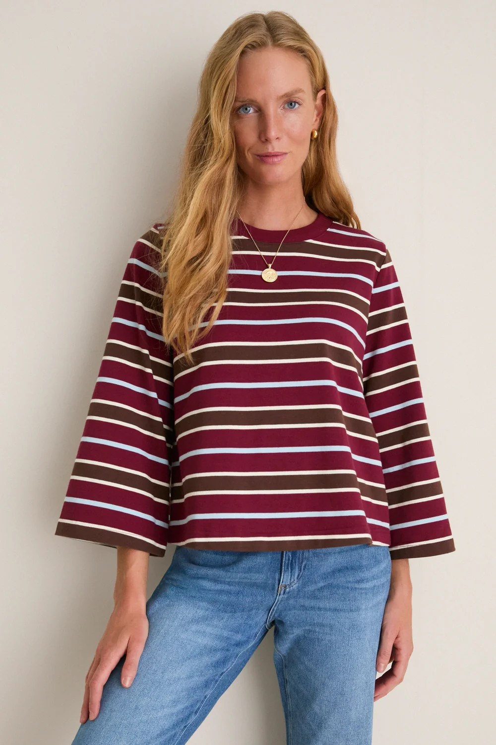 Blue Collegiate Stripe Adler Tee | Tuckernuck (US)