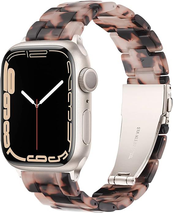 Light Apple Watch Band-Fashion Resin iWatch Bands Bracelet Compatible with Stainless Steel Buckle... | Amazon (US)