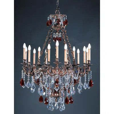 15 - Light Candle Style Wagon Wheel Chandelier | Wayfair North America