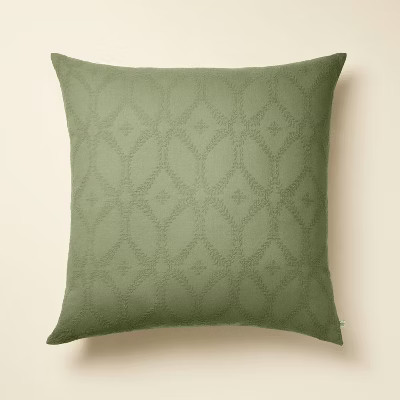 26"x26" Trellis Pattern Euro Bed Pillow Sage Green - Hearth & Hand™ with Magnolia | Target