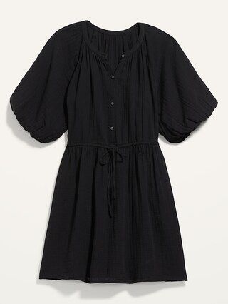 Waist-Defined Puff-Sleeve Mini Poet Dress for Women | Old Navy (US)