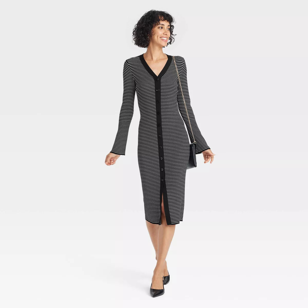 Women's Bell Long Sleeve Midi Sweater Dress - A New Day™ | Target