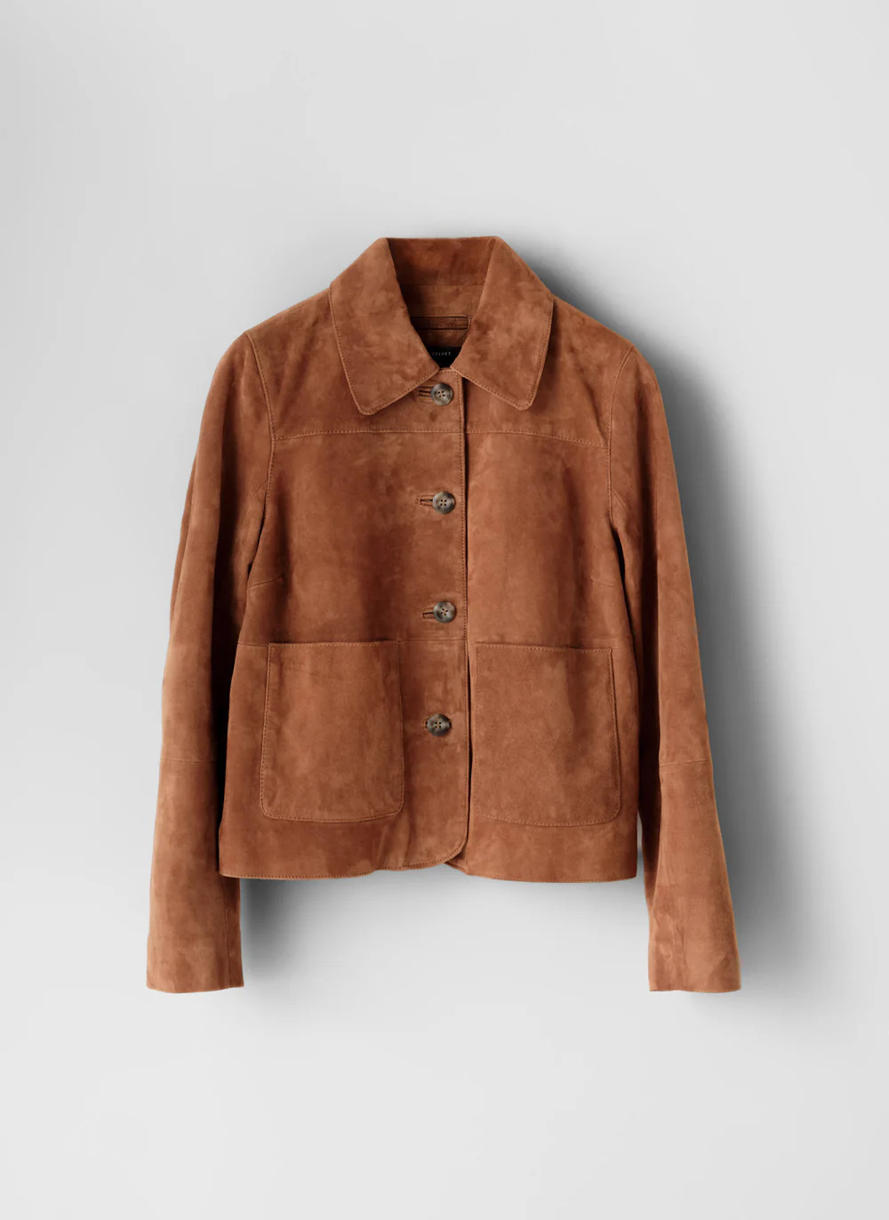 Tan Suede Pocket Detail Jacket | Mint Velvet