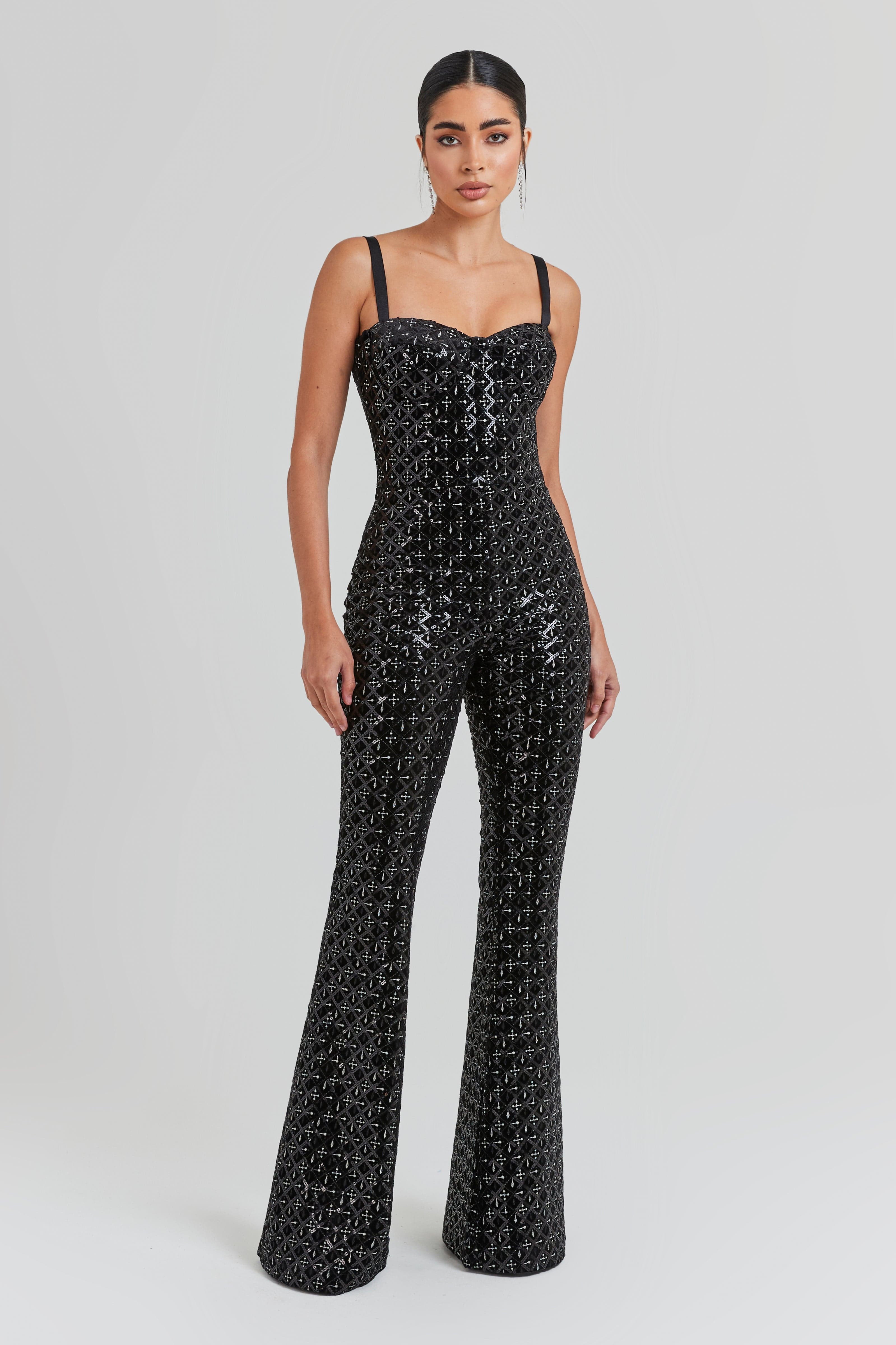 Hailey Black Jumpsuit | Nadine Merabi