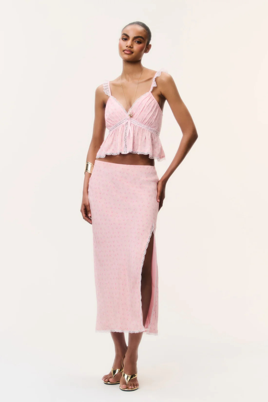 Silvia Floral Crepe Midi Skirt | LoveShackFancy