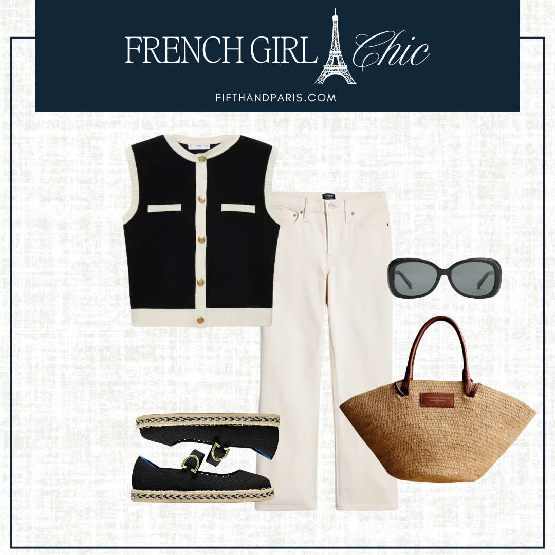 French girl style for Spring.  Five styles with my favorite market tote.  

Sweater vests are one of my favorite pieces for styling because it can be worn alone or layered  

#frenchgirl #parisianstyle #frenchstyle #frenchfashion

#LTKItBag #LTKOver40 #LTKStyleTip