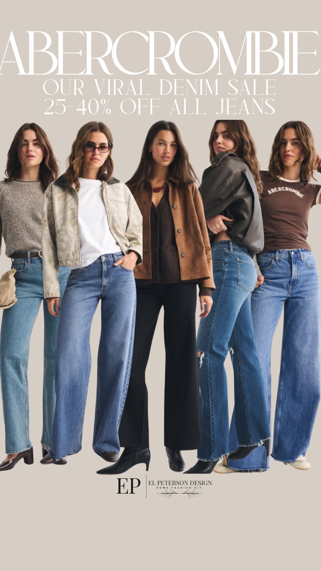 Abercrombie 
25-40% off all jeans 

#LTKSaleAlert