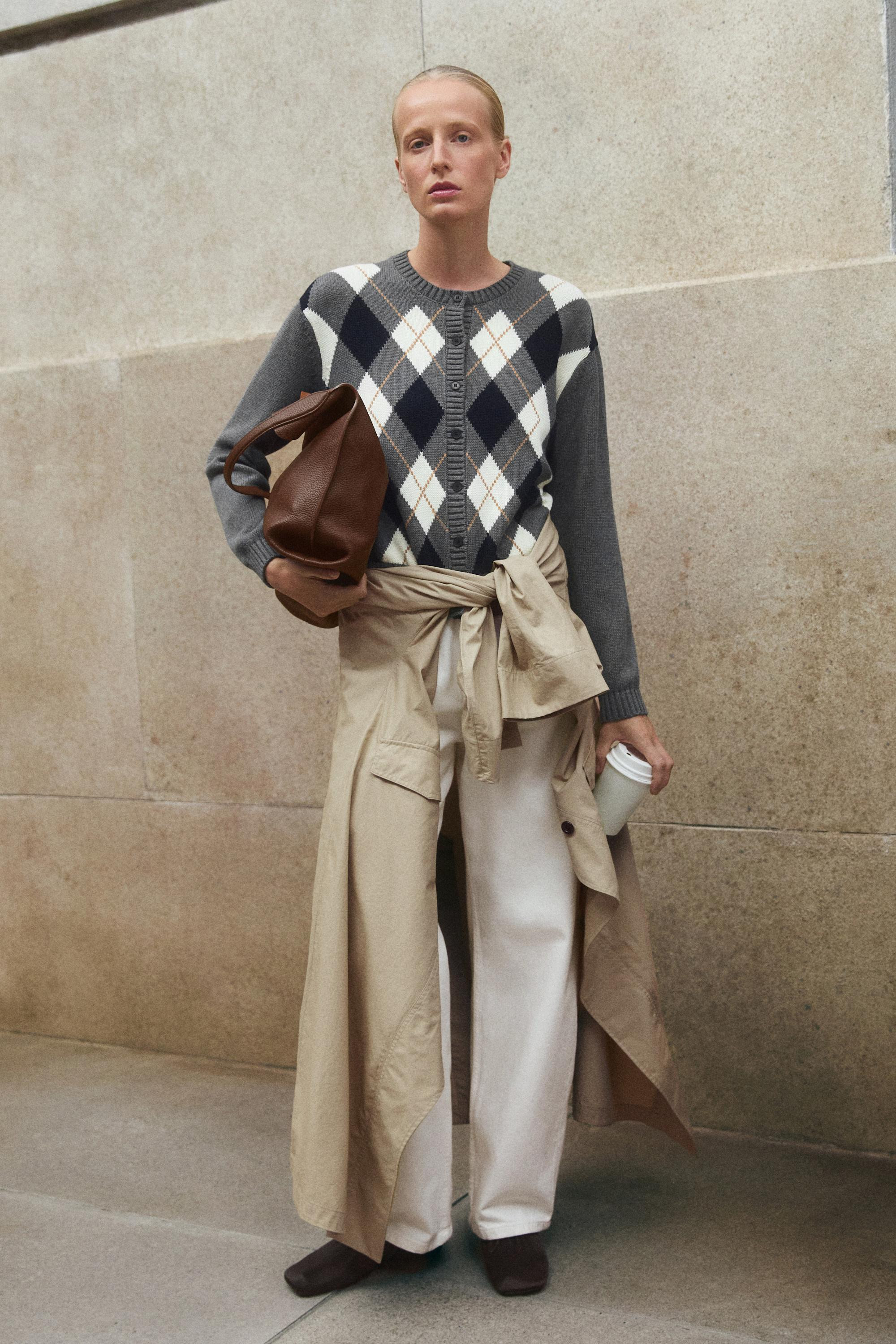 100% Cotton High-Neck Trench Coat | Massimo Dutti UK