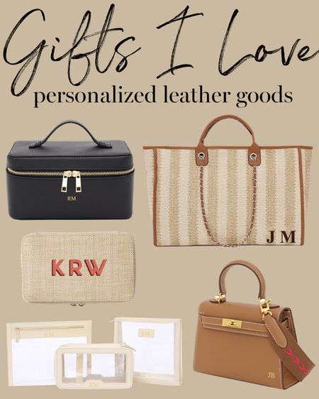 Kat Jamieson of With Love From Kat shares the best personalized leather goods gift guide for the holidays. Tote bag, vanity case, small leather goods, handbag, travel jewelry case. 

#LTKitbag