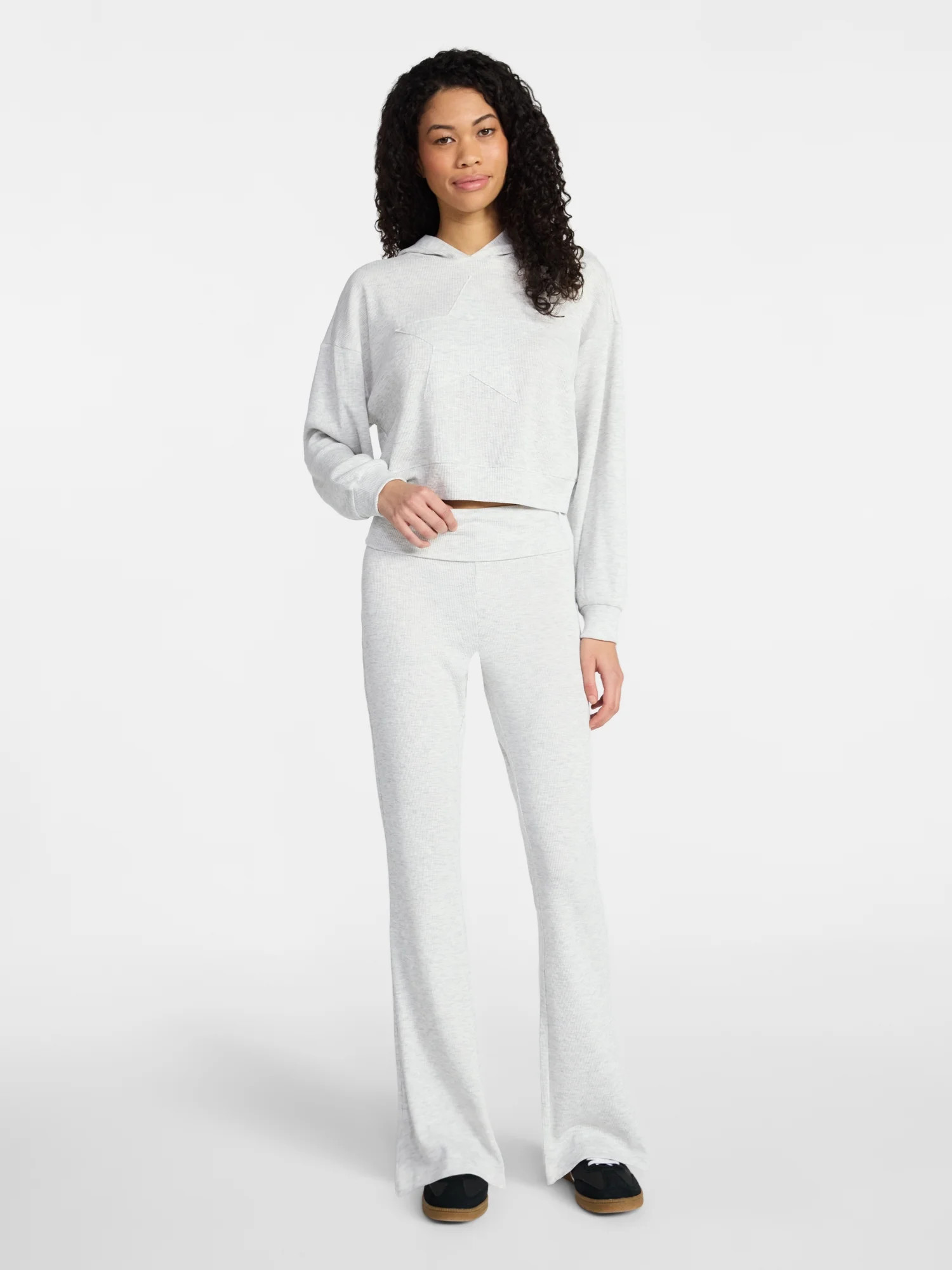 No Boundaries Star Hoodie and Foldover Flare Pants Set, 2-Piece, Women's XXS-XXL | Walmart (US)